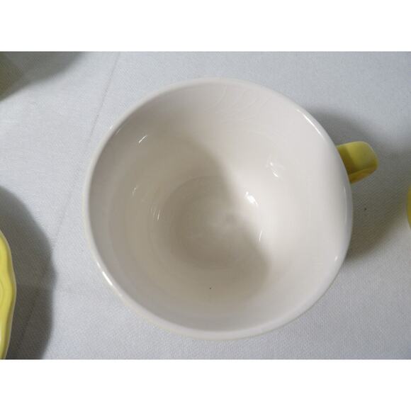 Vintage Federalist Ironstone Buttercup Tea Cup Saucers 4239 Set of 3 READ - Picture 11 of 16